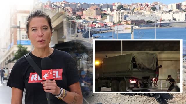 Shocking: Migrants leap from military trucks in Ceuta, Spain