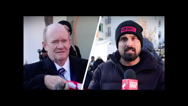 Confronting U.S. Senator Chris Coons over anti-Trump remarks in Davos | Avi Yemini