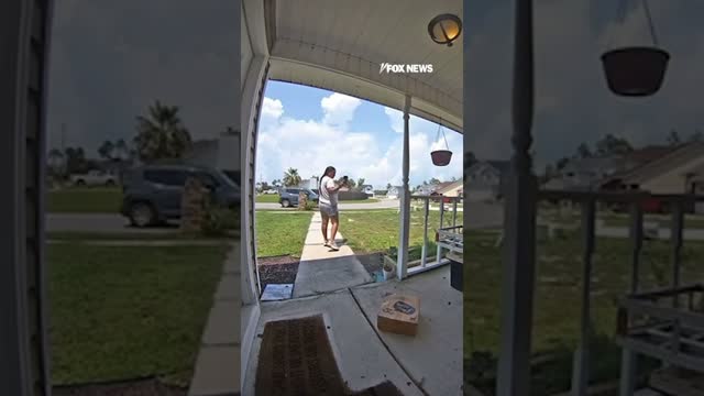 Amazon driver CAUGHT flinging package onto porch #shorts #foxnews #viral