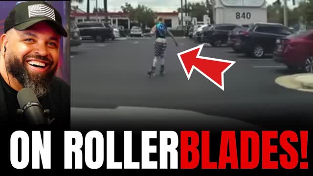 Woman Tries to Flee Cops on Rollerblades ?
