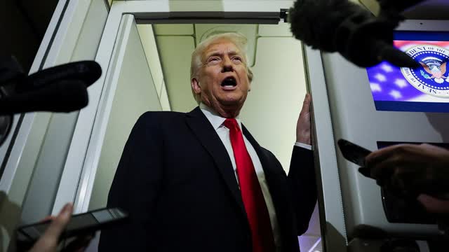 REPLAY: Trump Gaggles With Press on Air Force One En Route Joint Base Andrews