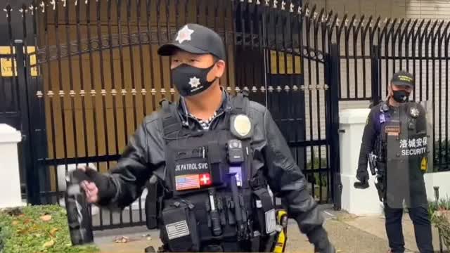 Chinese Consulate Security Guard Pepper Sprays People Celebrating Maduro's Arrest
