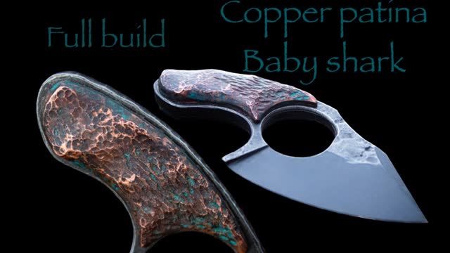 Forging a baby shark blade with a stunning copper patina handle!