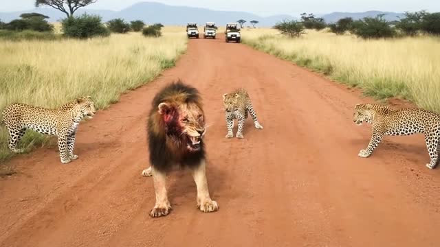 A Leopard Enters Lion Territory and There Is No Escape